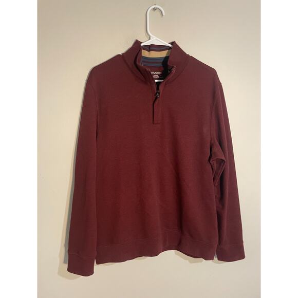 UNTUCKit 1/4 Zip Sweatshirt Size Large Burgundy Men's Corral Style #40297 - Picture 1 of 8
